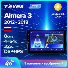 Головное устройство Teyes CC2 Lite Plus 1/16 nissan almera 2012-2018